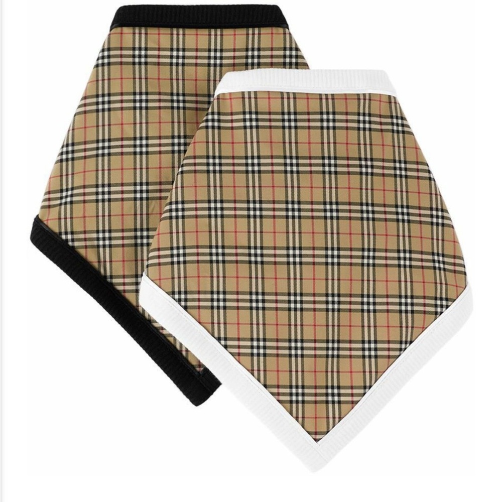 Brand New Burberry Beige and Black Checkered bibs